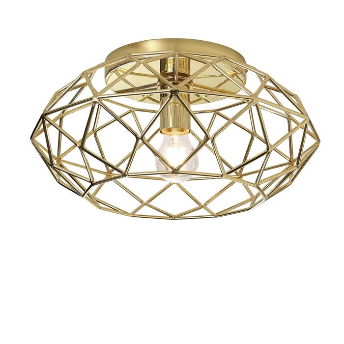 Honolulu Wide Polished Brass Flush Ceiling Light LT30154