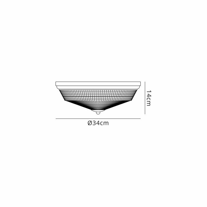 Iowa Satin Nickel IP44 Bathroom Large Flush Light LT32117