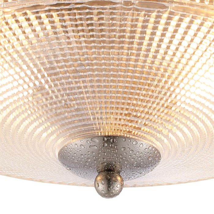 Iowa Satin Nickel IP44 Bathroom Large Flush Light LT32117
