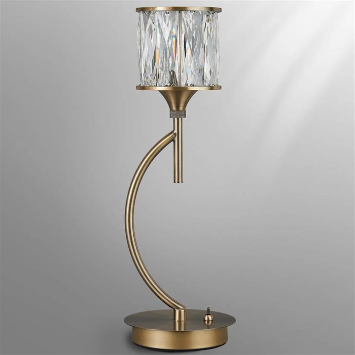 Joliet Antique Brass And Clear Glass Table Lamp 353848