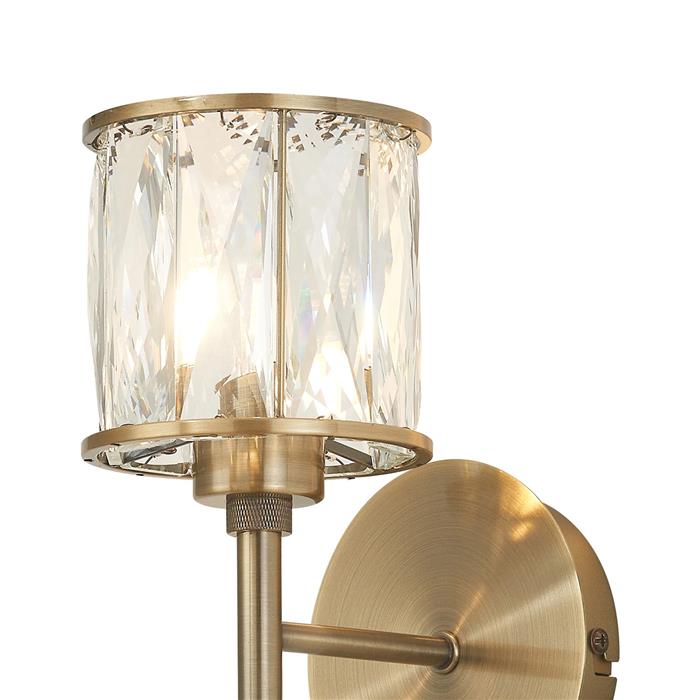 Joliet Antique Brass And Clear Glass Wall Light 353849