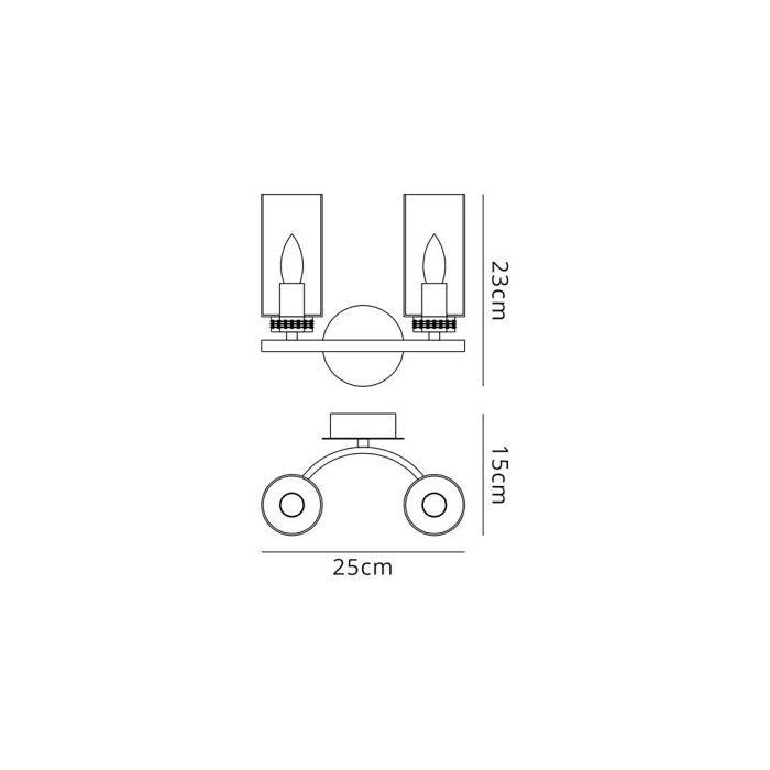 Kansas Switched Double Polished Nickel Wall Light LT30281