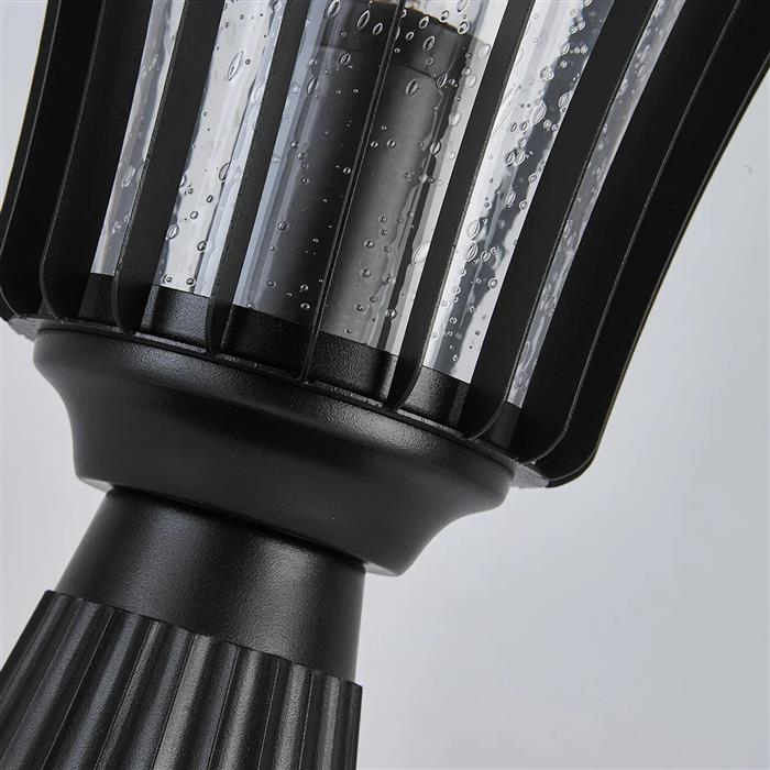 Laurie Satin Black IP54 Outdoor Post Lamp 369625