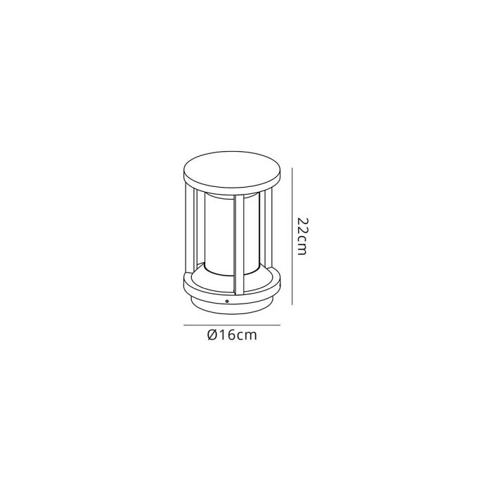 Pasadena Small Anthracite Finish Outdoor Post LT30061