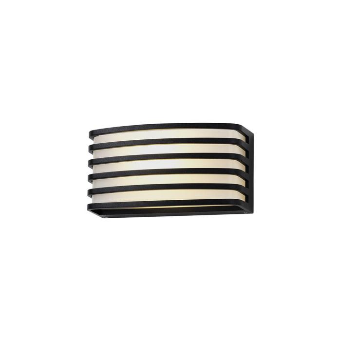 Phoenix Matt Black And Opal White IP54 Outdoor Wall Light LT32106