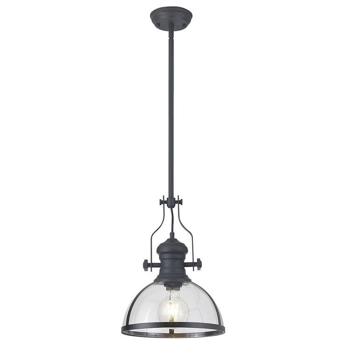 Rancho Graphite And Clear Glass Ceiling Pendant LT30228