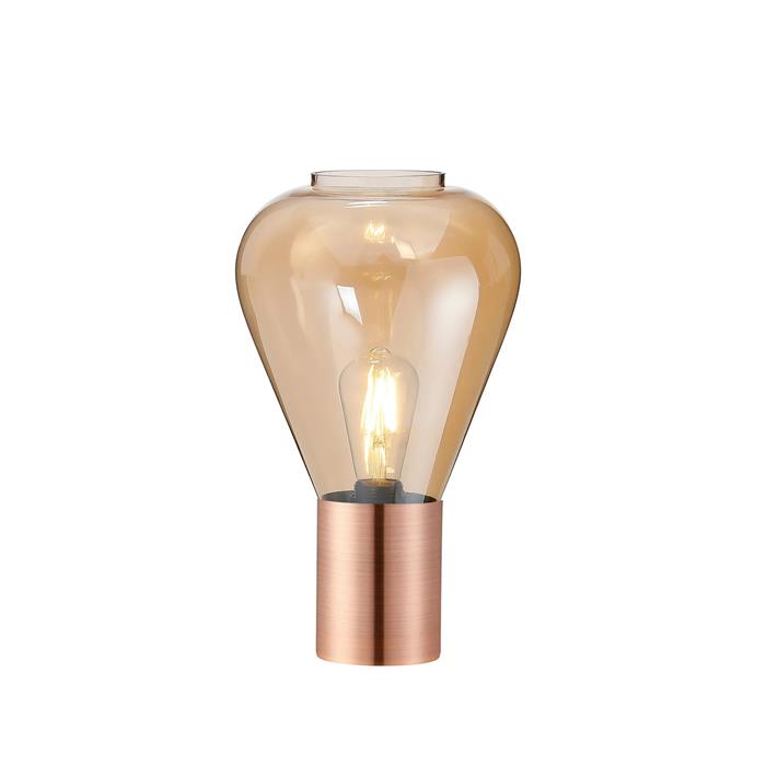 Wantagh Copper And Amber Shaped Glass Table Lamp 341238
