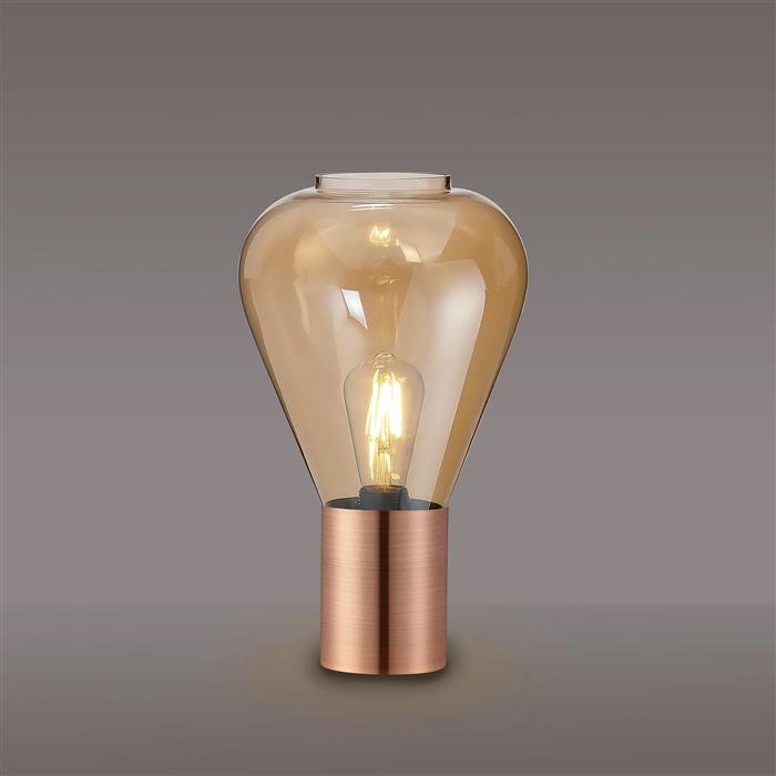 Wantagh Copper And Amber Shaped Glass Table Lamp 341238