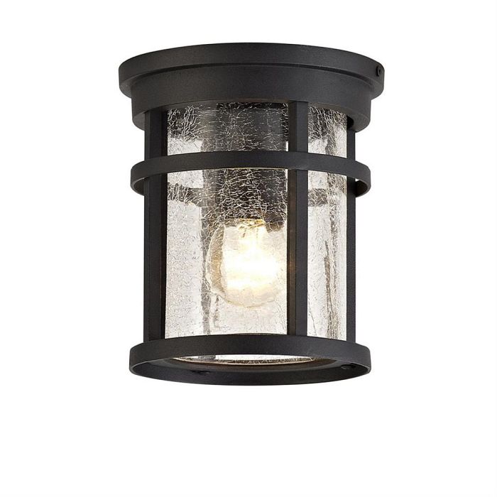 Wichita Black Finish Outdoor Ceiling Flush Light LT30286