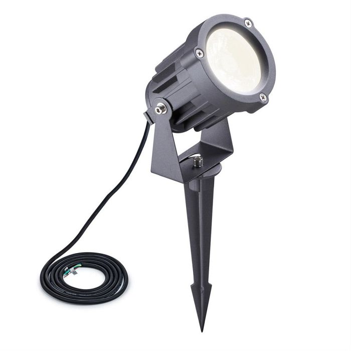 Seattle Large Single IP65 Grey LED Spike Spotlight LT31107