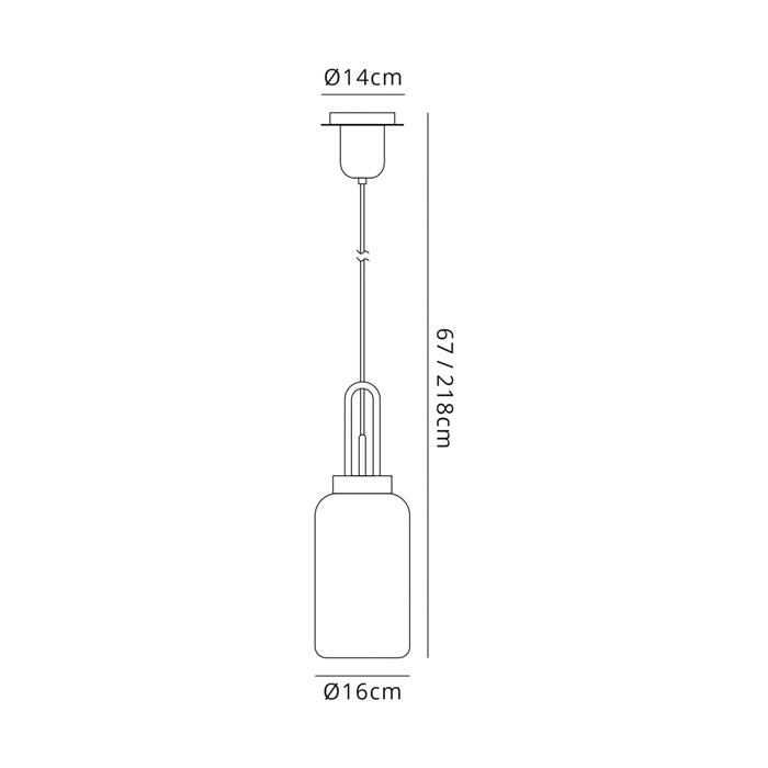Yeadon Black Chrome With Smoked Cylinder Glass Single Pendant LT32610