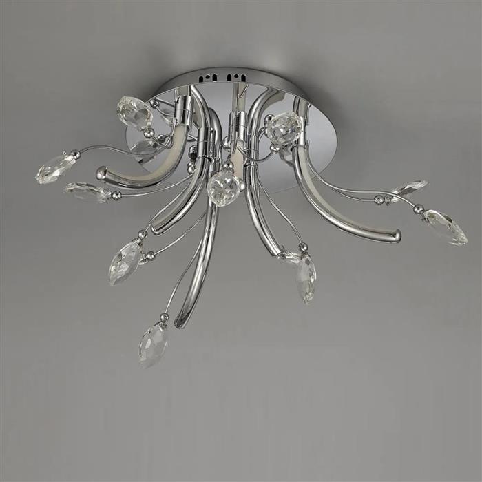 Zionsville LED Small Polished Chrome And Crystal Flush Fitting LT33133