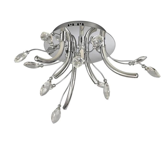 Zionsville LED Small Polished Chrome And Crystal Flush Fitting LT33133