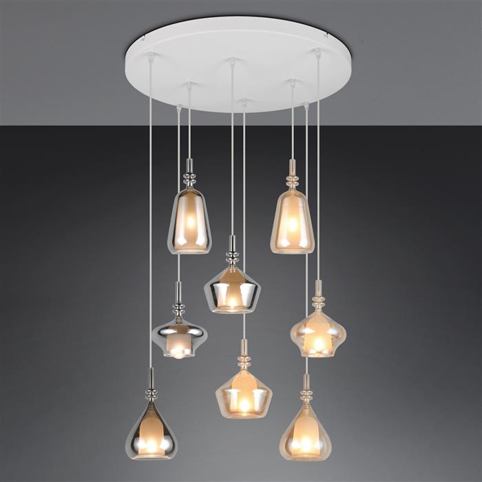 Aldea Round 8-Light Multicoloured Cluster Pendant 349430817