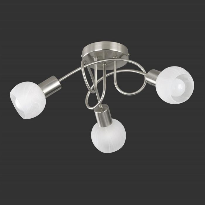Antibes Matt Nickel and Alabaster Three-Arm Spotlight R60173007