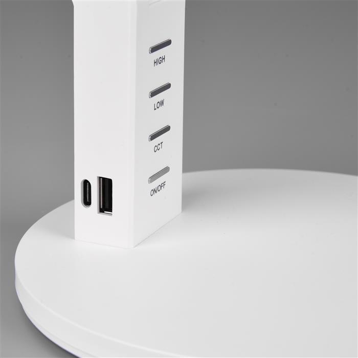Ava White LED USB Charging Table Desk Lamp 523090131