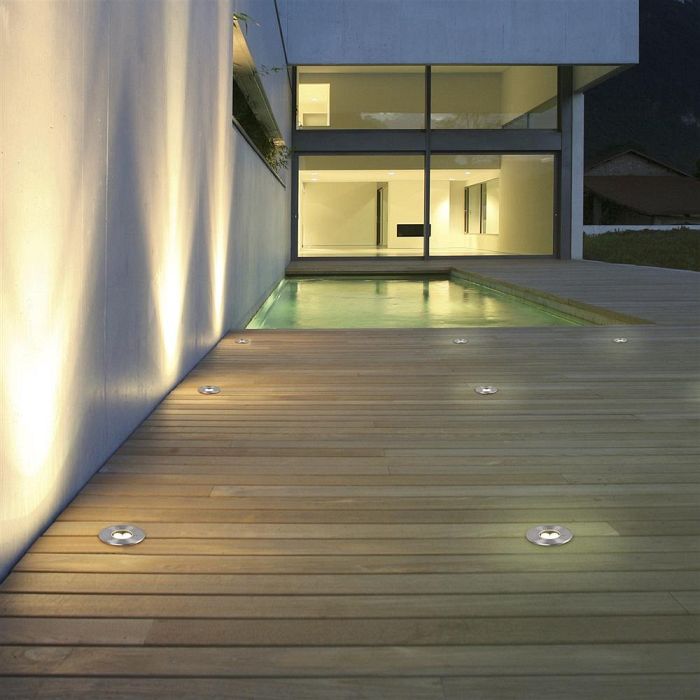 Belaja IP65 Matt Nickel LED Round Walk Over Decking Recessed Light 821660107