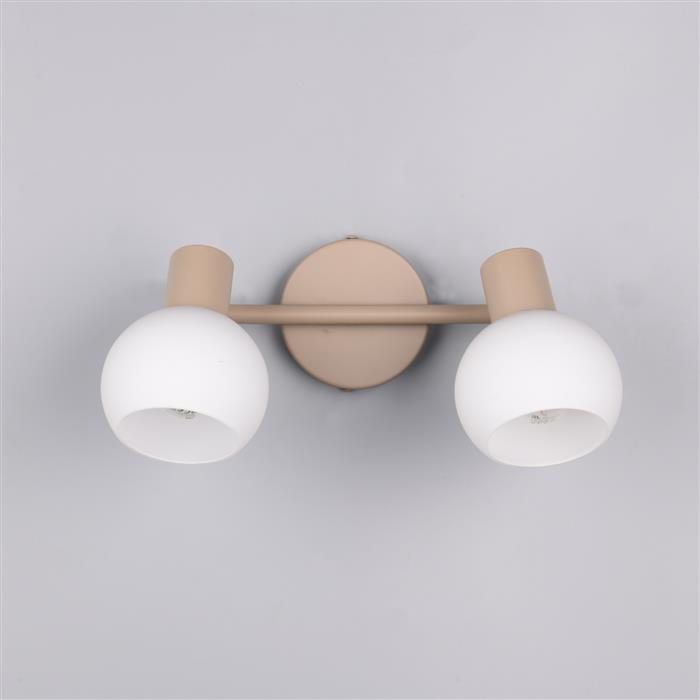 Boba Warm Beige And Opal White Glass Dual Spotlight R86372043