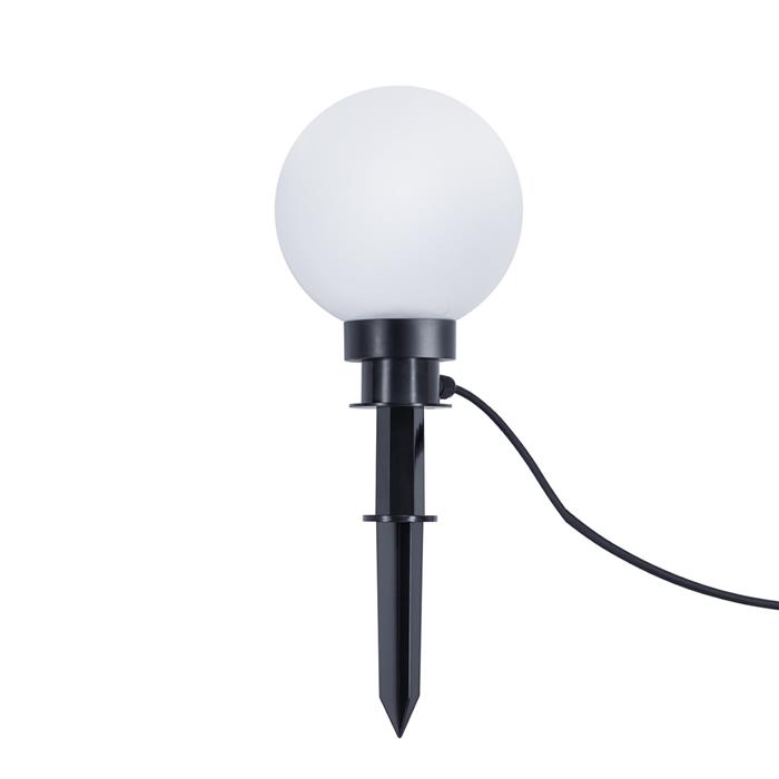 Bolo IP44 Small Black And White Plastic Outdoor Spike Globe Light R57042001