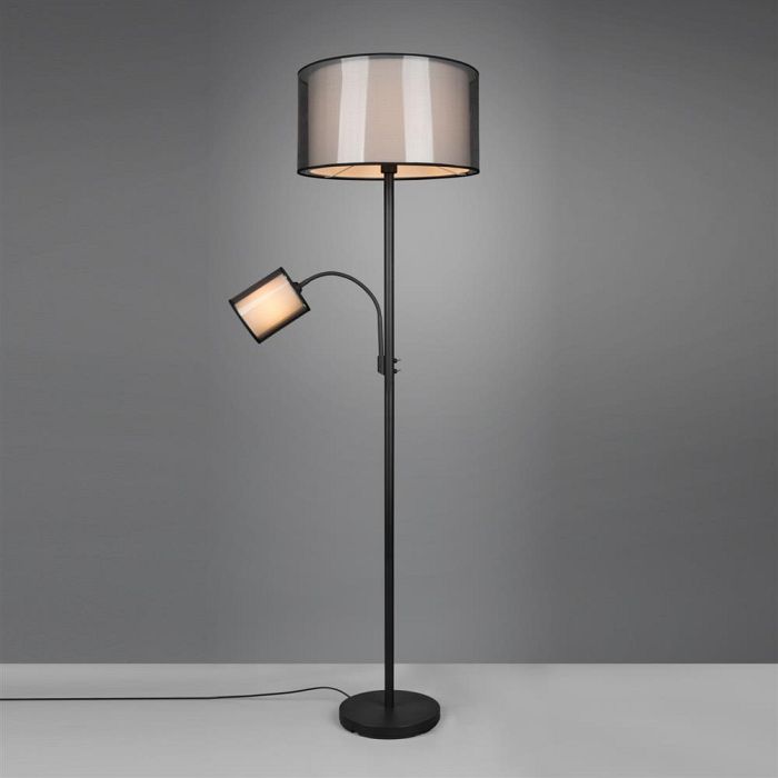 Burton Matt Black Finished Dual Floor Lamp 411400232
