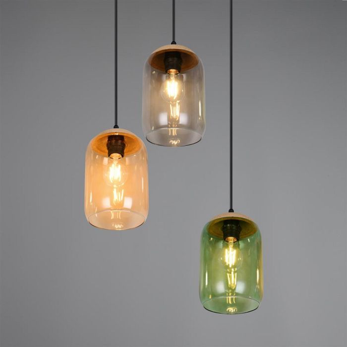 Cork Three Light Multicoloured Cluster Ceiling Pendant 364630317