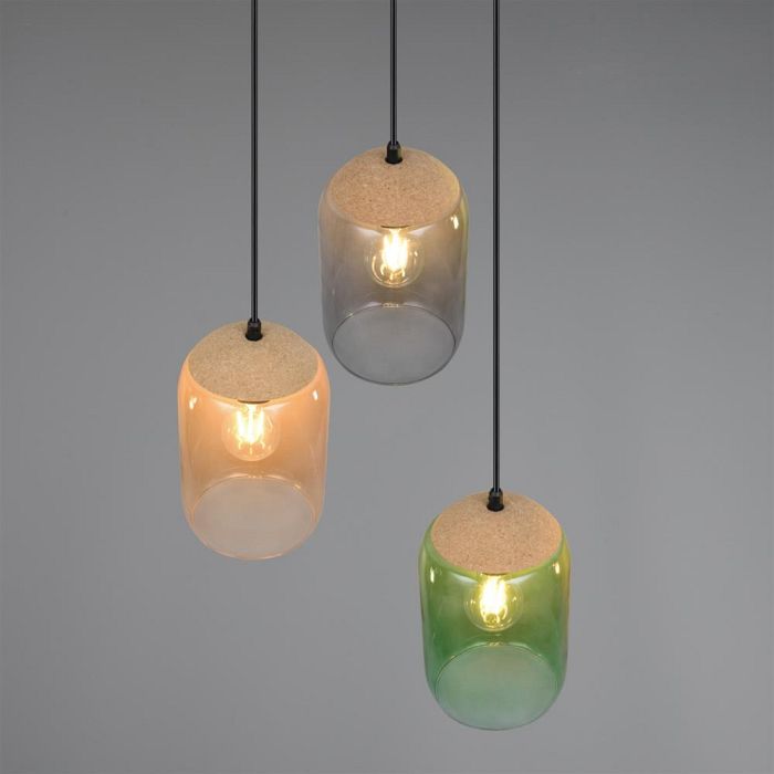 Cork Three Light Multicoloured Cluster Ceiling Pendant 364630317