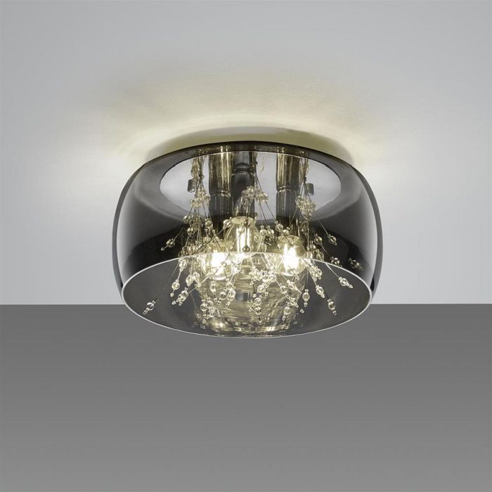 Crystel 3 Light Chrome Plated Glass Flush Fitting 616700306