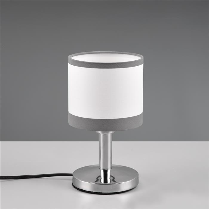 Davos Chrome With White And Grey Shade Touch Table Lamp R59551006