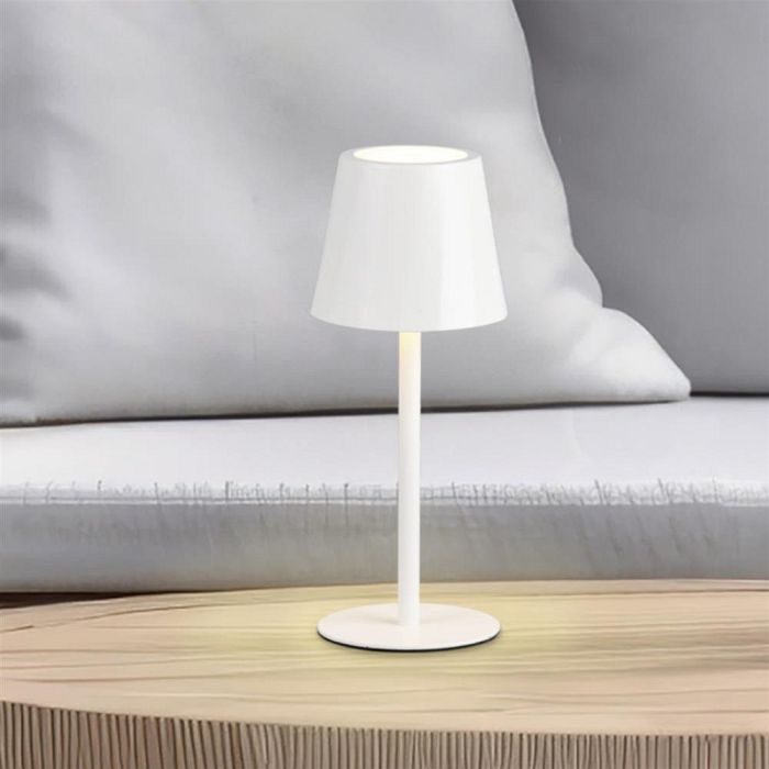 Diaz IP44 LED Matt White Rechargeable Touch Table Lamp R55961131