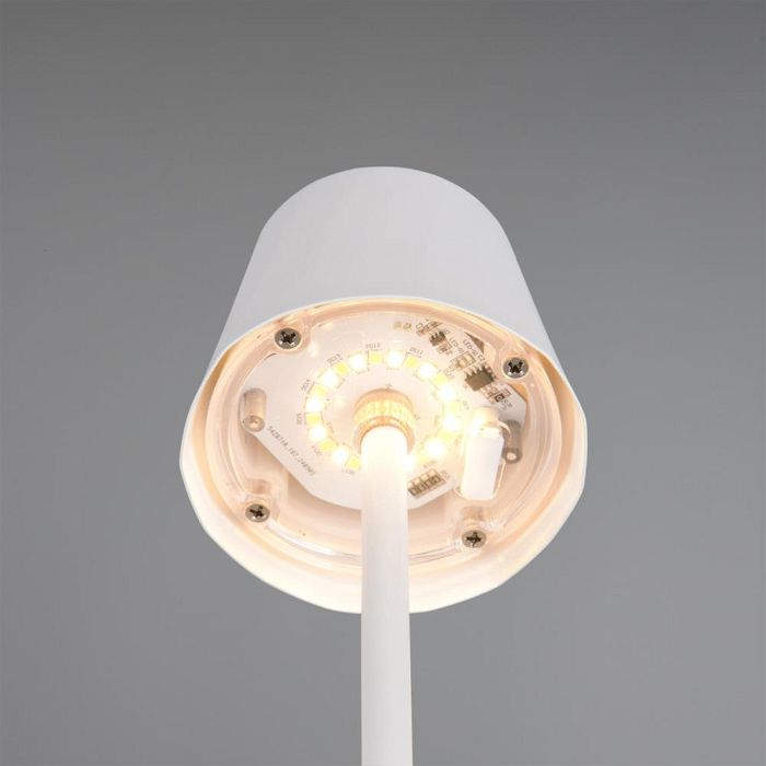 Diaz IP44 LED Matt White Rechargeable Touch Table Lamp R55961131