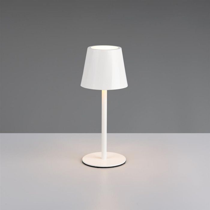Diaz IP44 LED Matt White Rechargeable Touch Table Lamp R55961131