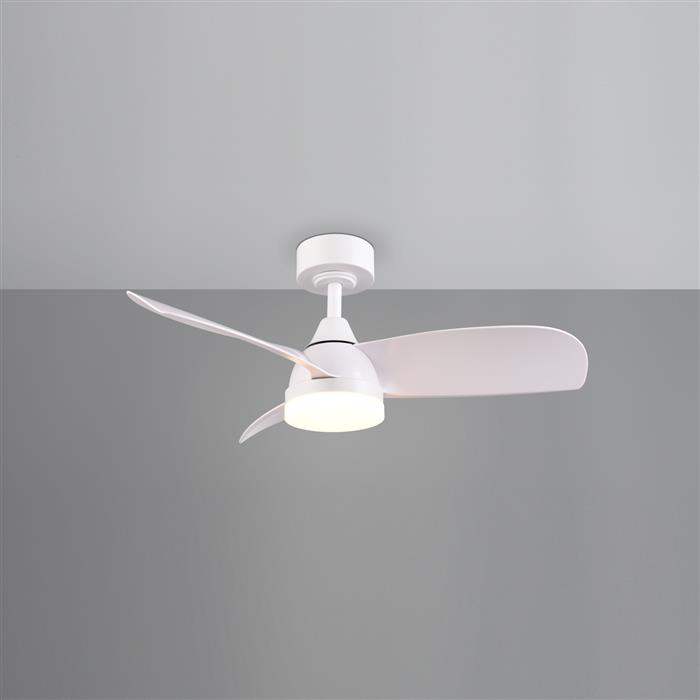 Helsinki LED Matt White Summer And Winter Fan Light R62732131
