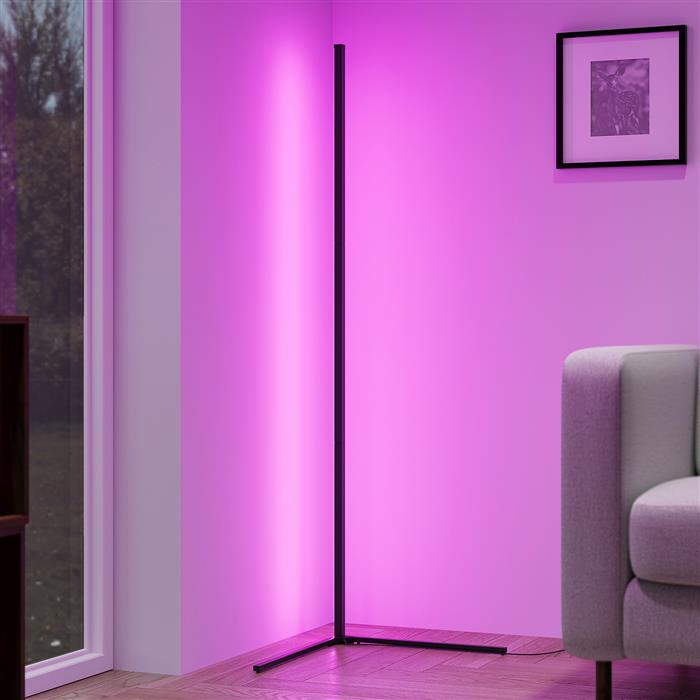 Level LED Gaming Black Dynamic RGB Colour Changing Floor Lamp R45721102