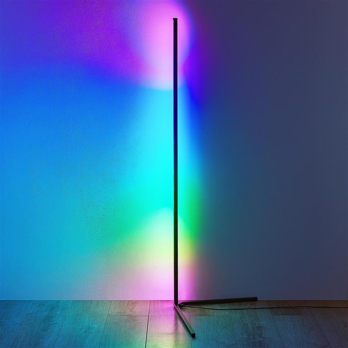 Level LED Gaming Black Dynamic RGB Colour Changing Floor Lamp R45721102