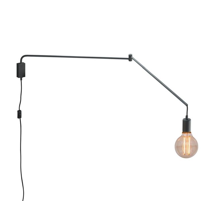Line Matt Black Swing Arm Wall Light 200200132
