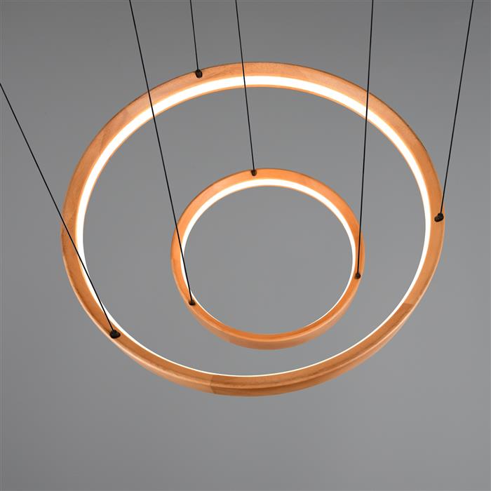 Lynwood Double Wood Finish LED Pendant 355039130