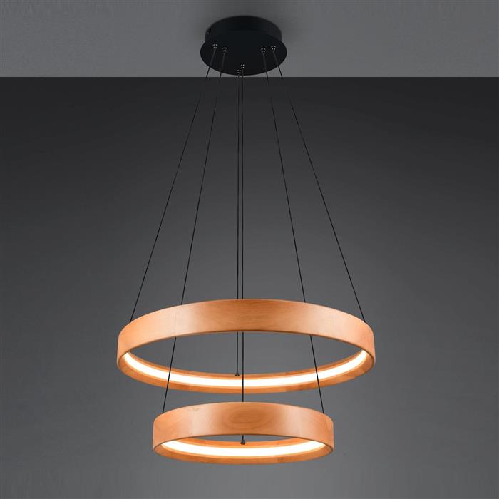 Lynwood Double Wood Finish LED Pendant 355039130