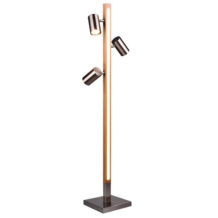 Marley Wood and Nickel Dual-Use LED Floor Lamp 412510407