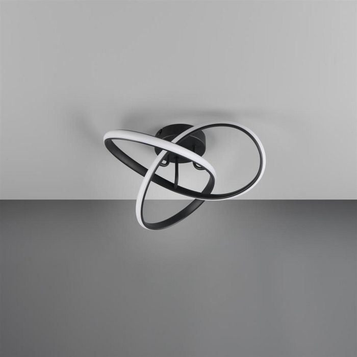 Meo Matt Black LED Semi-Flush Ceiling Fitting R62101132