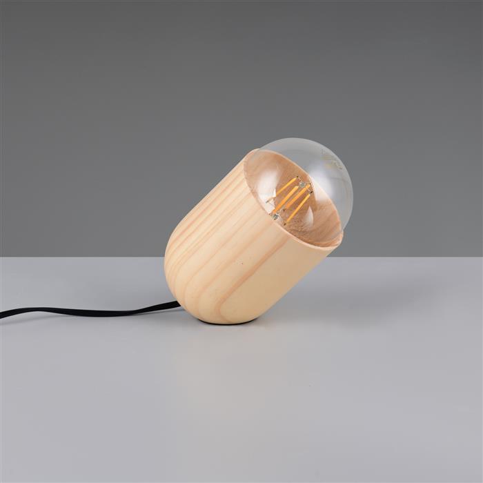 Nara Natural Wood And Matt Black Table Lamp R56311030