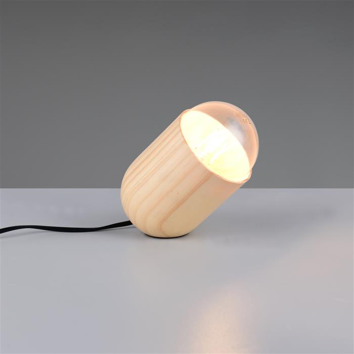 Nara Natural Wood And Matt Black Table Lamp R56311030