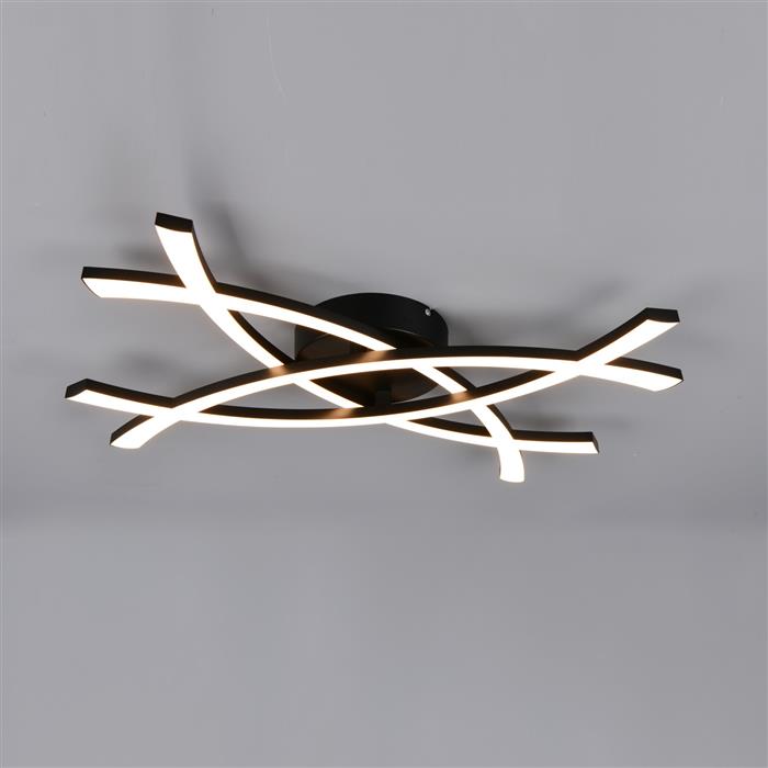 Pollock LED Matt Black Flush Mounted Fitting R23691132
