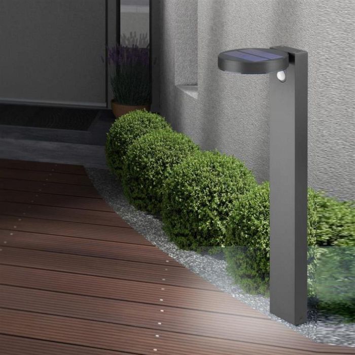 Posadas LED Solar Powered PIR Anthracite Outdoor Post Lamp R42251142
