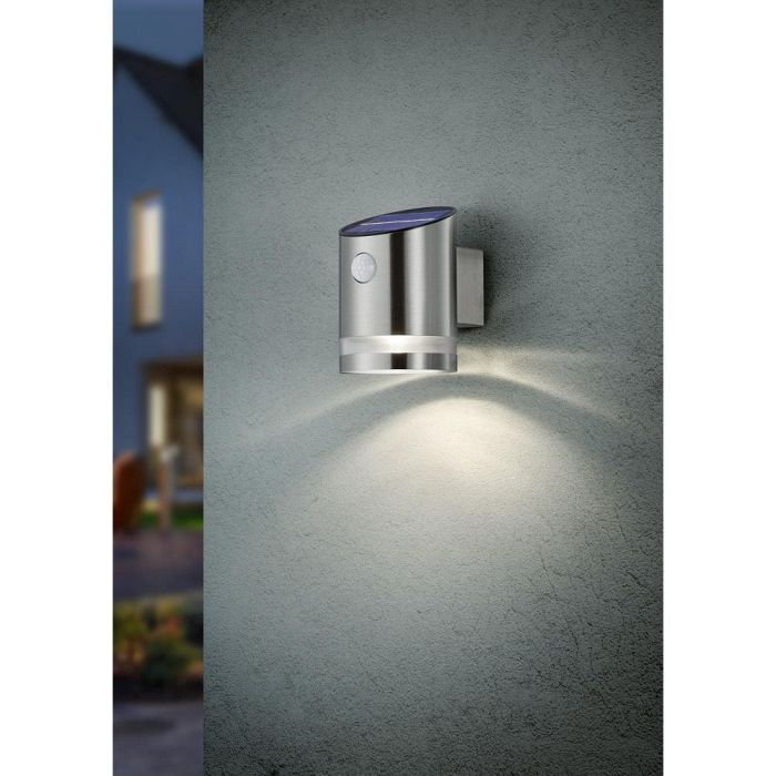 Salta IP44 Matt Nickel Solar Powered Outdoor Wall Light R22231107