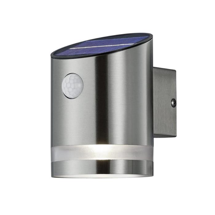Salta IP44 Matt Nickel Solar Powered Outdoor Wall Light R22231107