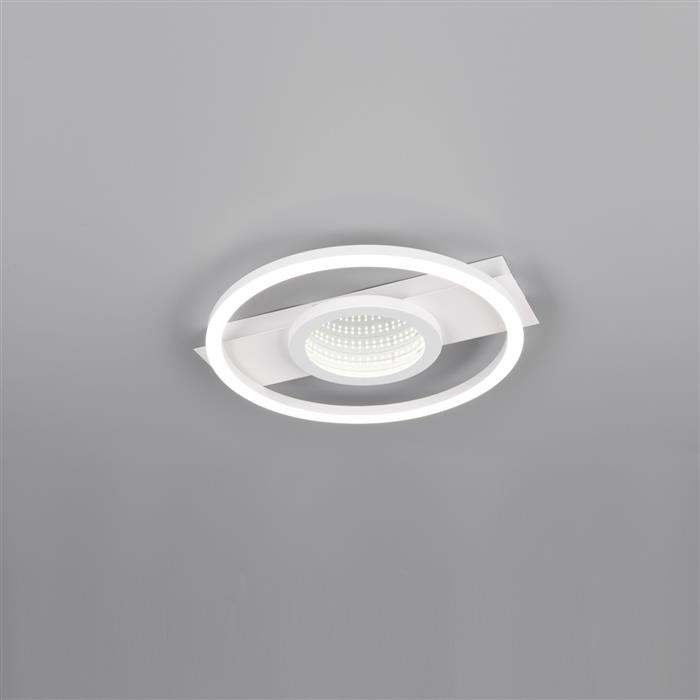 Wheeler LED Matt White And Opal Diffuser Round Flush Fitting R64801131