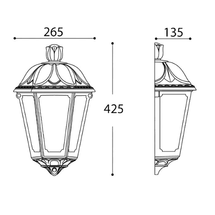 Esau Black Resin IP55 Half Lantern Wall Light ESAU