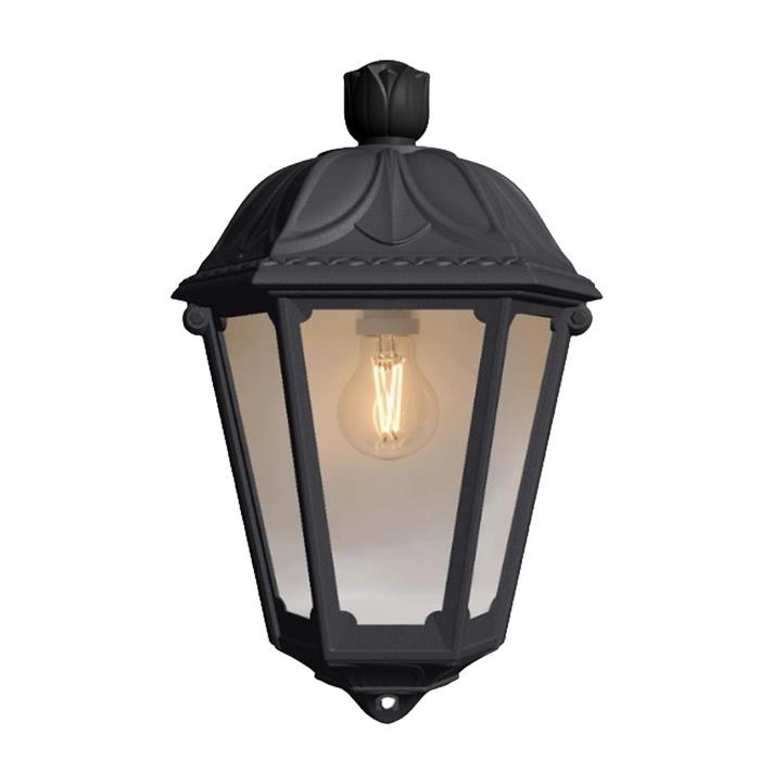 Esau Black Resin IP55 Half Lantern Wall Light ESAU