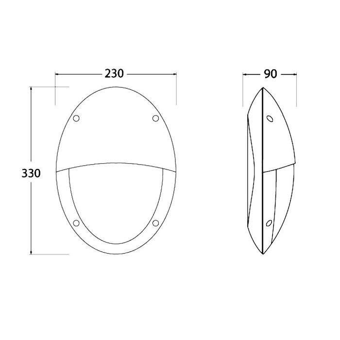 Maddi Vertical Eyelid Black IP66 Wall Light MADDIVEBL/E27