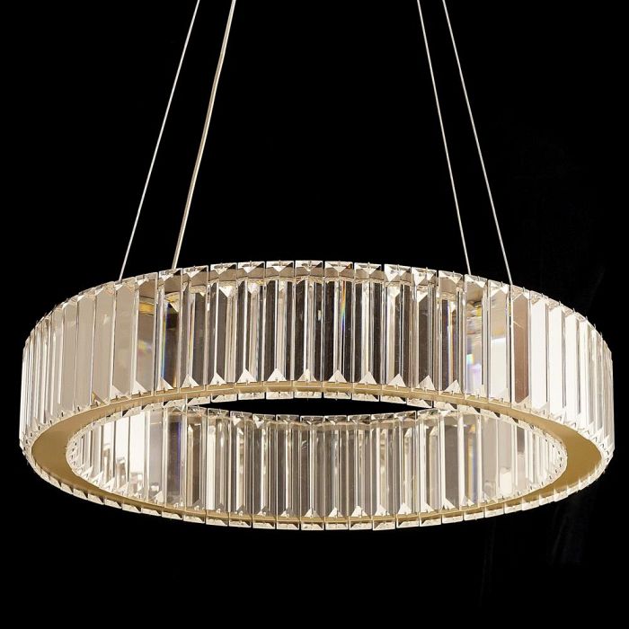 Gelmir Crystal and Gold Finish CCT LED Pendant LSTB051